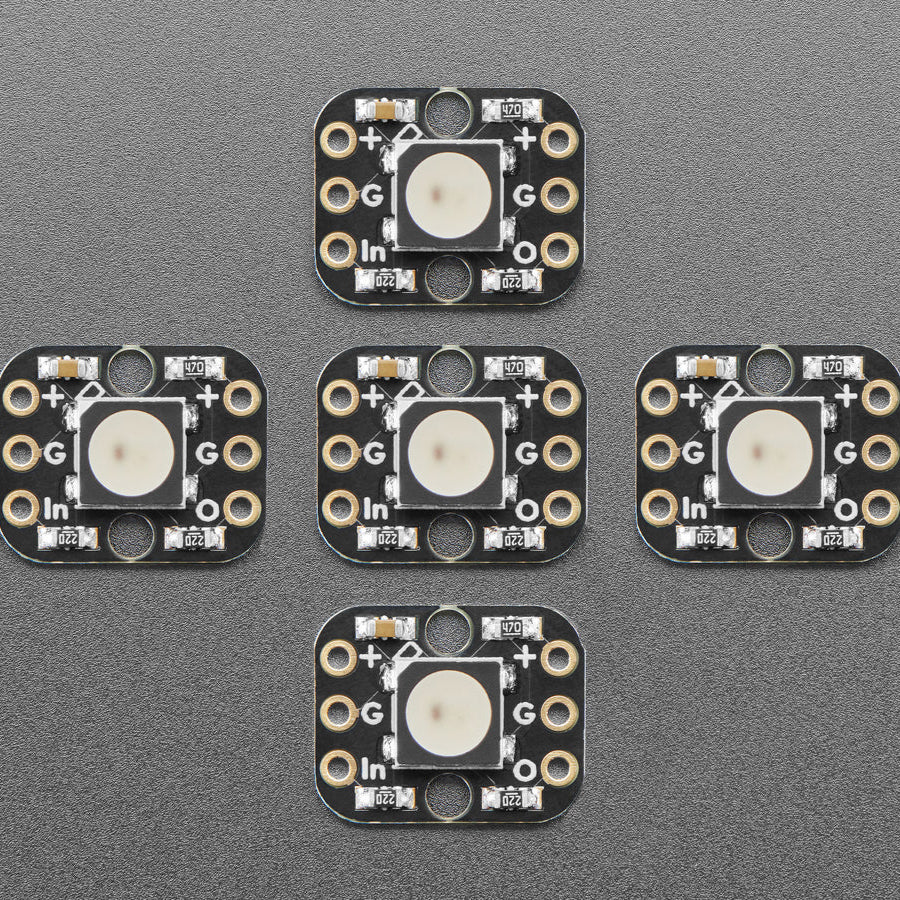 Breadboard-freundliche RGB Smart NeoPixel – 5er-Pack, 1312