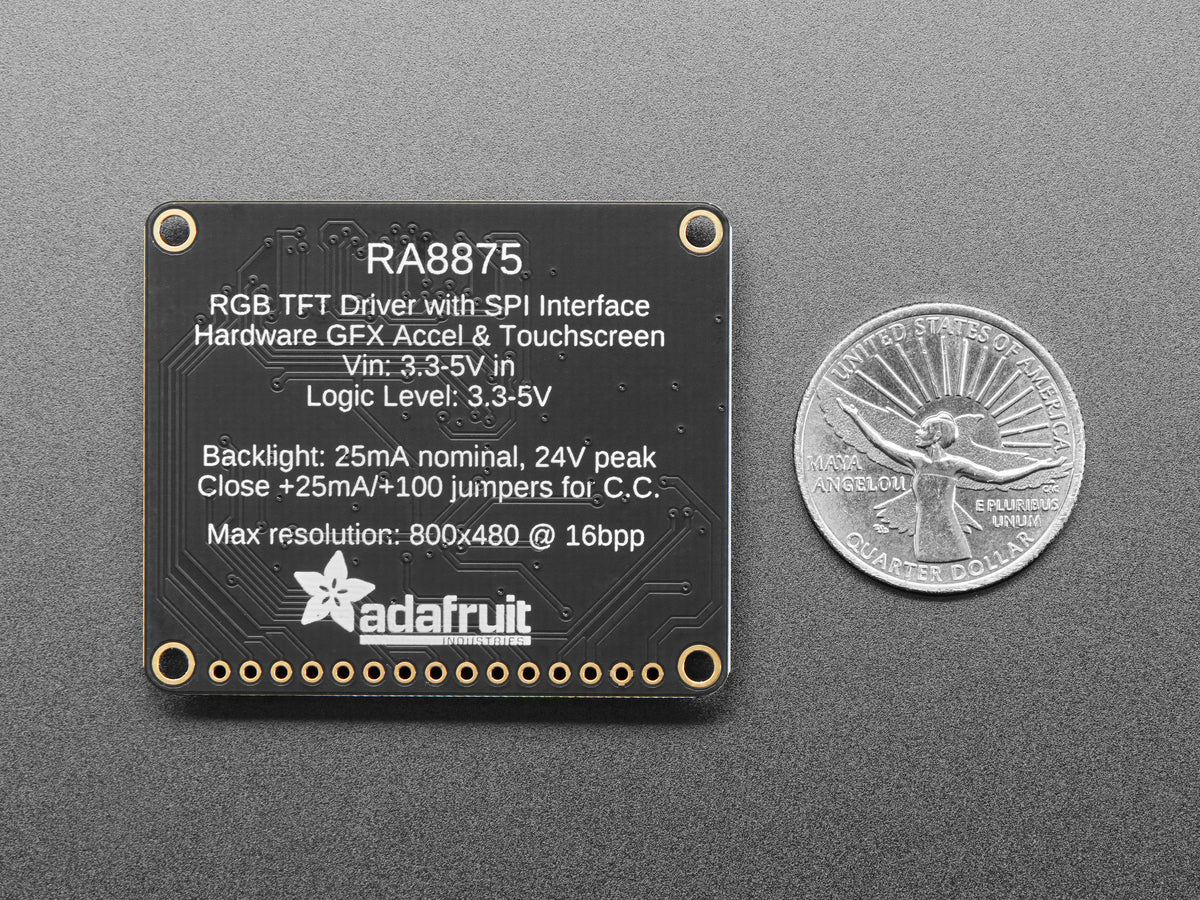 RA8875 Treiber-Board für 40-polige TFT-Touch-Displays – max. 800x480 px, 1590