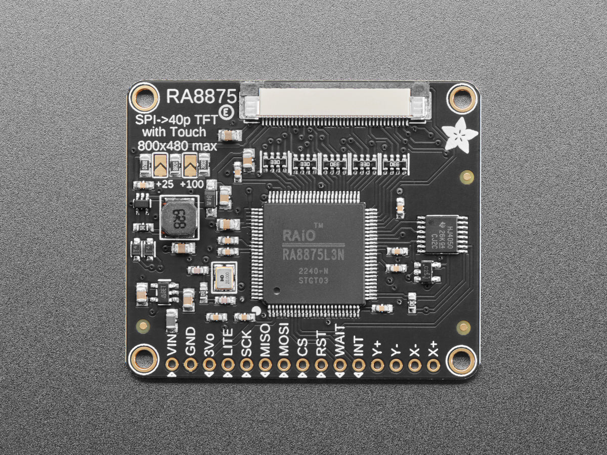 RA8875 Treiber-Board für 40-polige TFT-Touch-Displays – max. 800x480 px, 1590