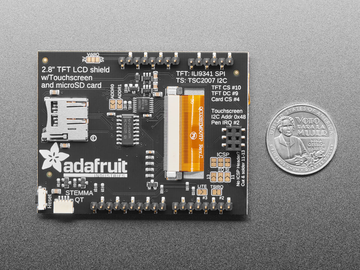 2,8" TFT Touch Shield für Arduino mit resistivem Touchscreen v2 – STEMMA QT / Qwiic, 1651