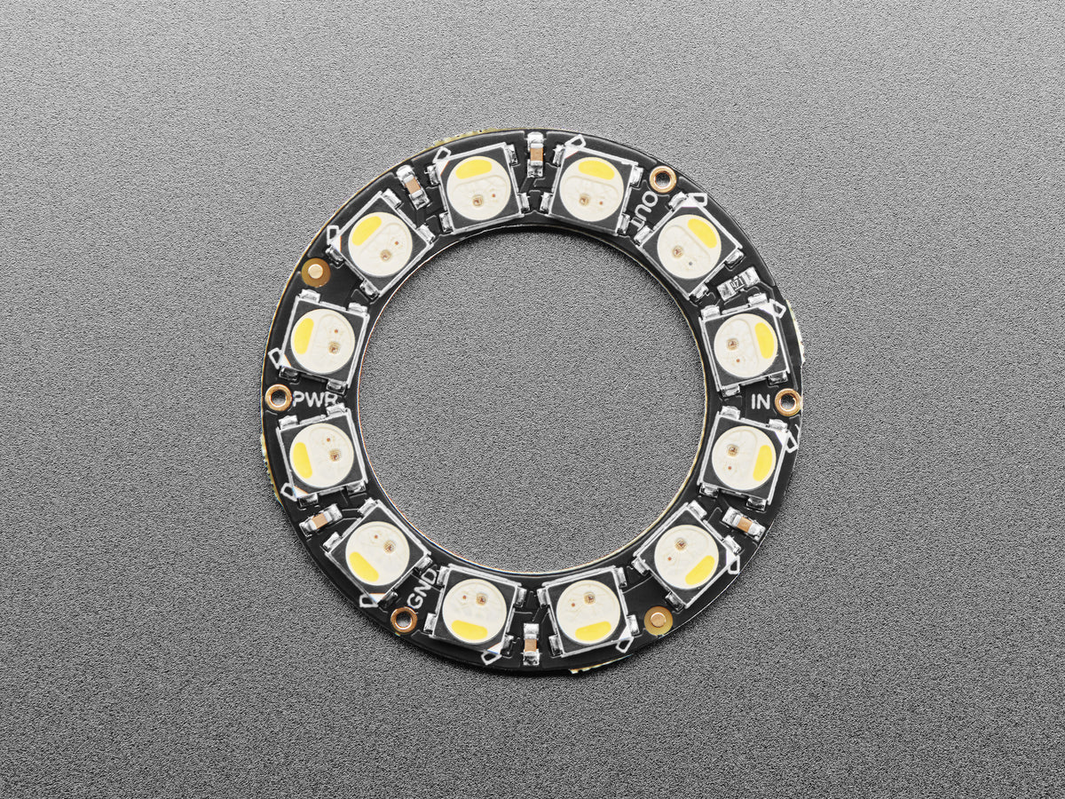 NeoPixel Ring – 12 x 5050 RGBW LEDs mit integrierten Treibern – Kaltweiß – ca. 6000K, 2853