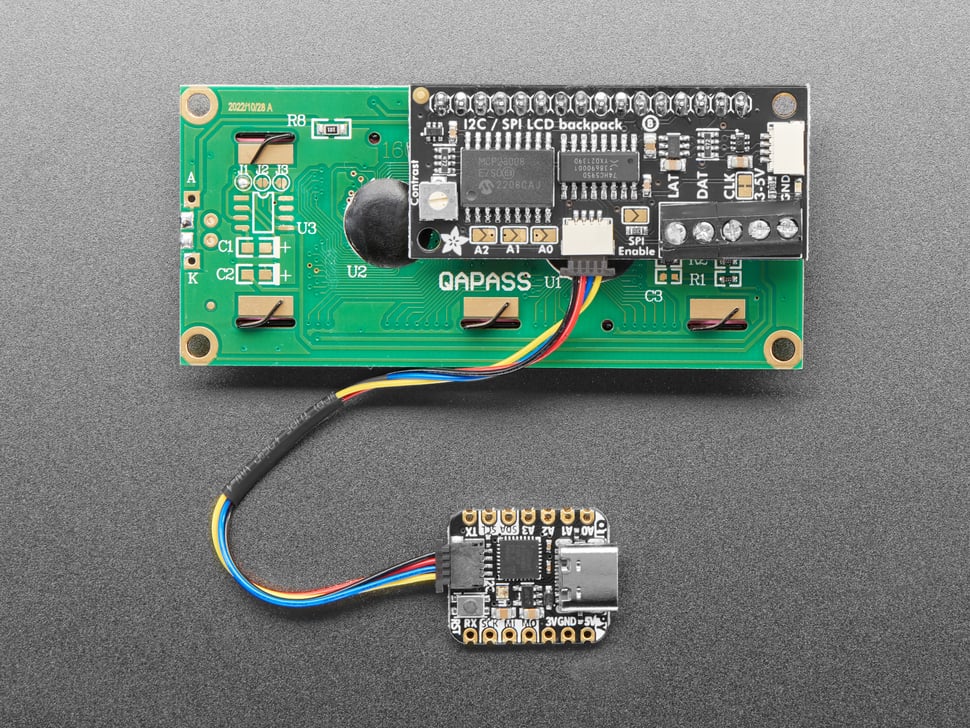 Adafruit I2C / SPI Character LCD Backpack, STEMMA QT / Qwiic