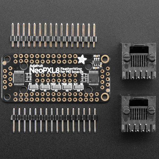 Adafruit NeoPXL8 FeatherWing für Feather M0 – 8 x DMA NeoPixels!, 3249