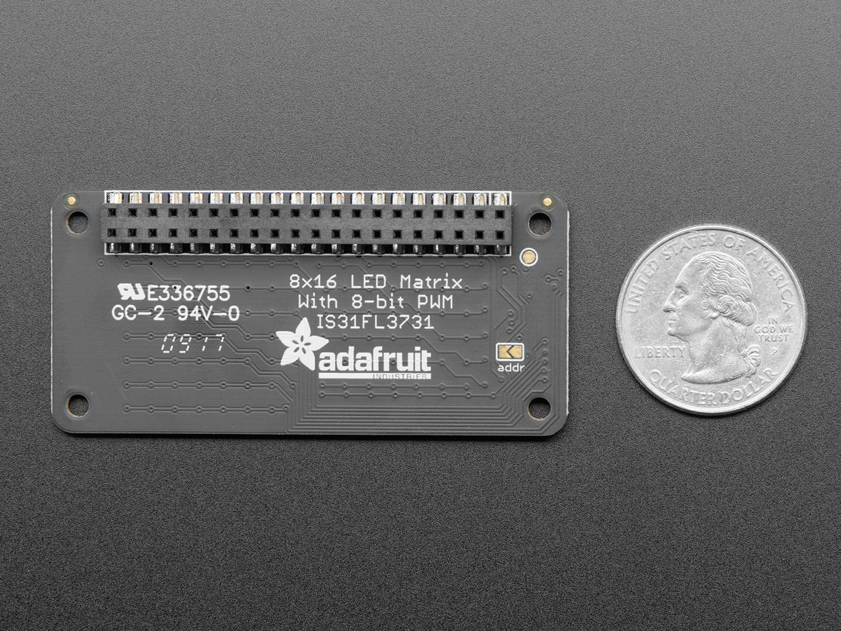 Adafruit CharliePlex LED Matrix Bonnet – 8x16 blaue LEDs, 3467