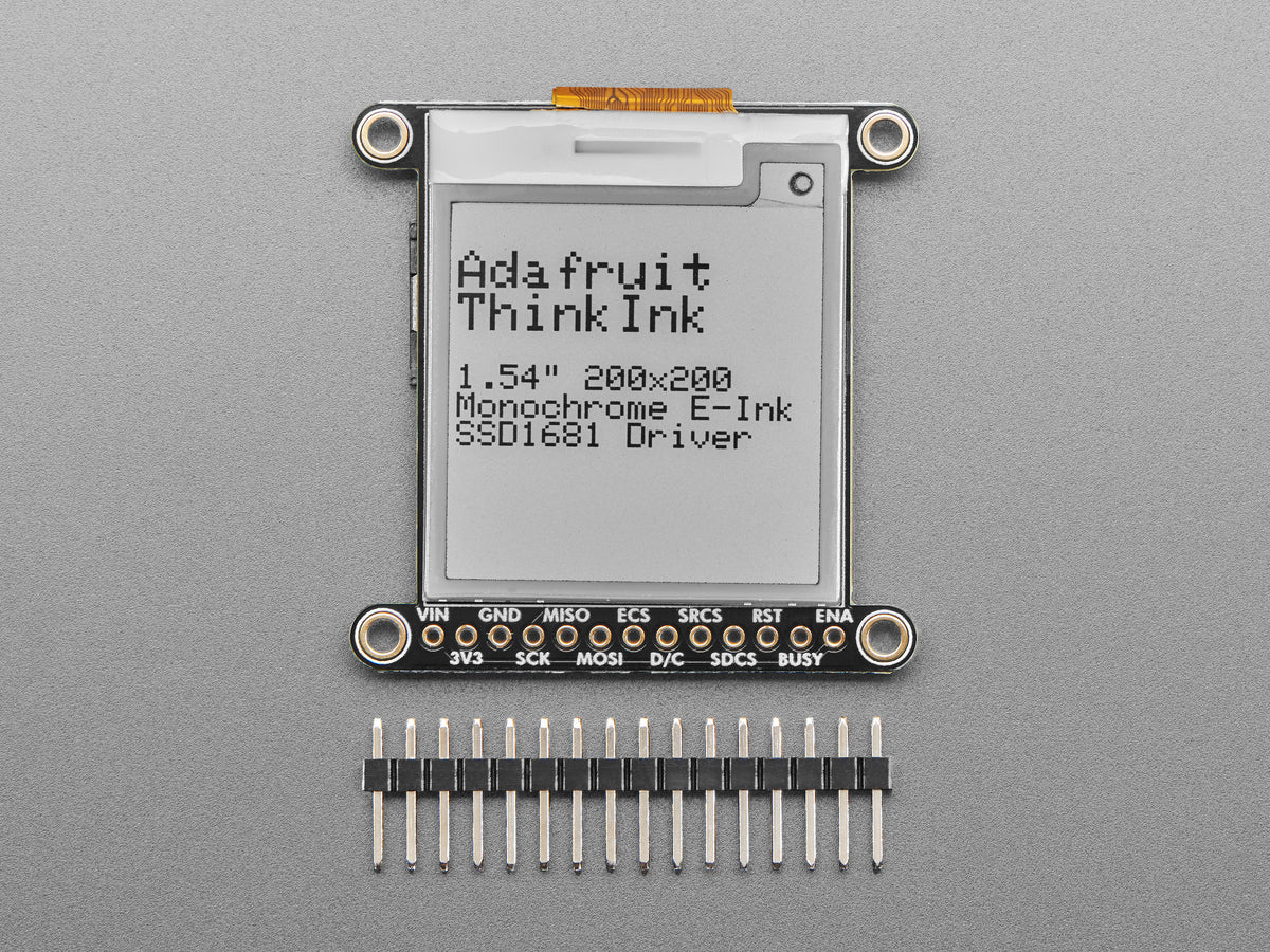 Adafruit 1,54" monochromes eInk / ePaper Display mit SRAM – 200x200 Pixel mit SSD1681 und EYESPI, 4196