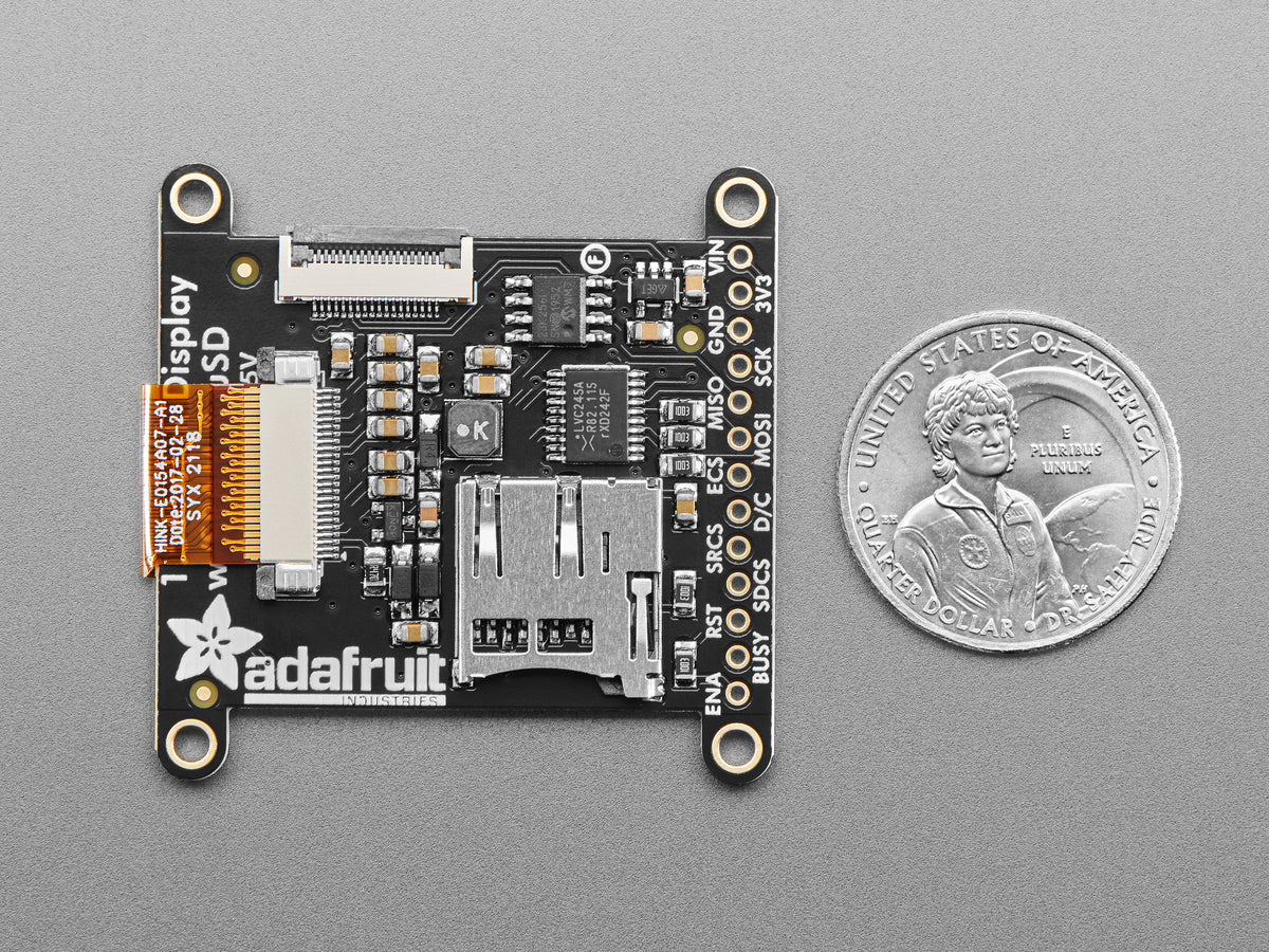 Adafruit 1,54" monochromes eInk / ePaper Display mit SRAM – 200x200 Pixel mit SSD1681 und EYESPI, 4196