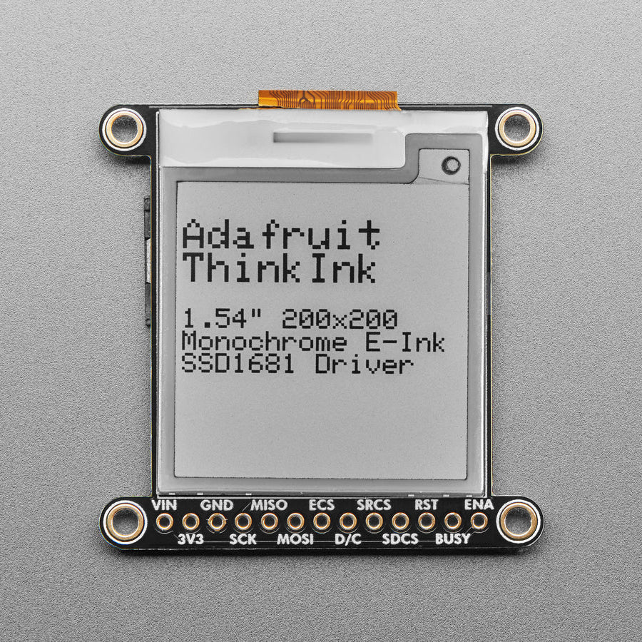 Adafruit 1,54" monochromes eInk / ePaper Display mit SRAM – 200x200 Pixel mit SSD1681 und EYESPI, 4196