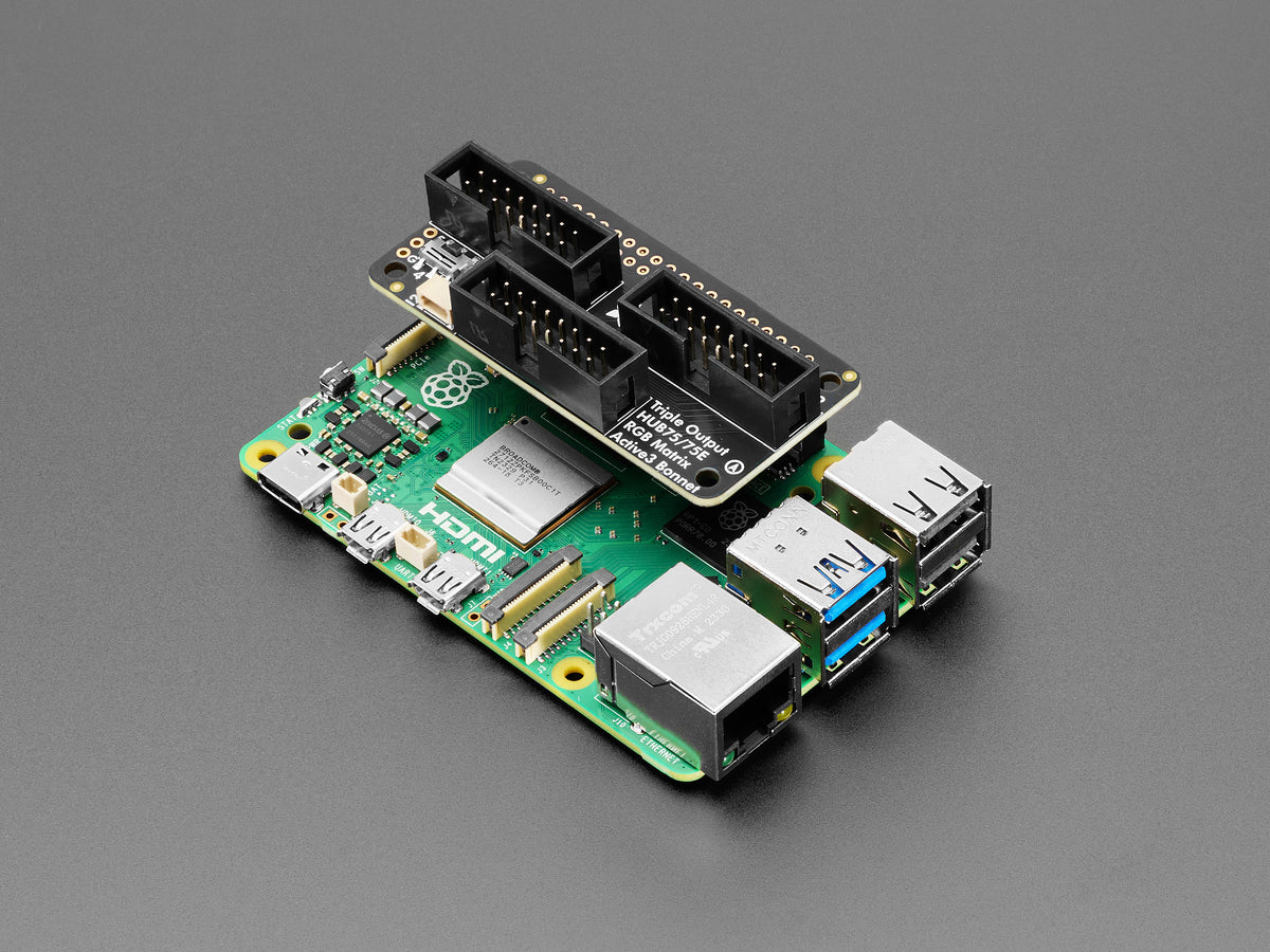 Adafruit Triple-LED-Matrix-Bonnet für Raspberry Pi – für HUB75, 6358