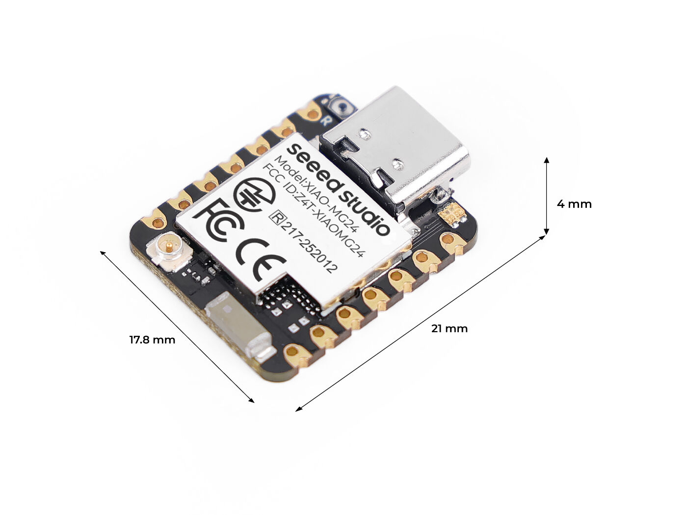 Seeed Studio XIAO MG24 - Silicon Labs EFR32MG24, Matter® Native over Thread® /BLE 5.3, Arduino® Compatible, 1.95μA Ultra-Low-Power, On-Board Antenna, 19 GPIOs