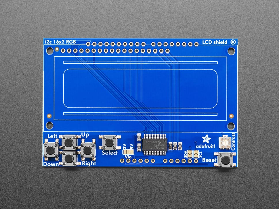 Adafruit I2C Controlled + Keypad Shield Kit for 16x2 LCD, 715