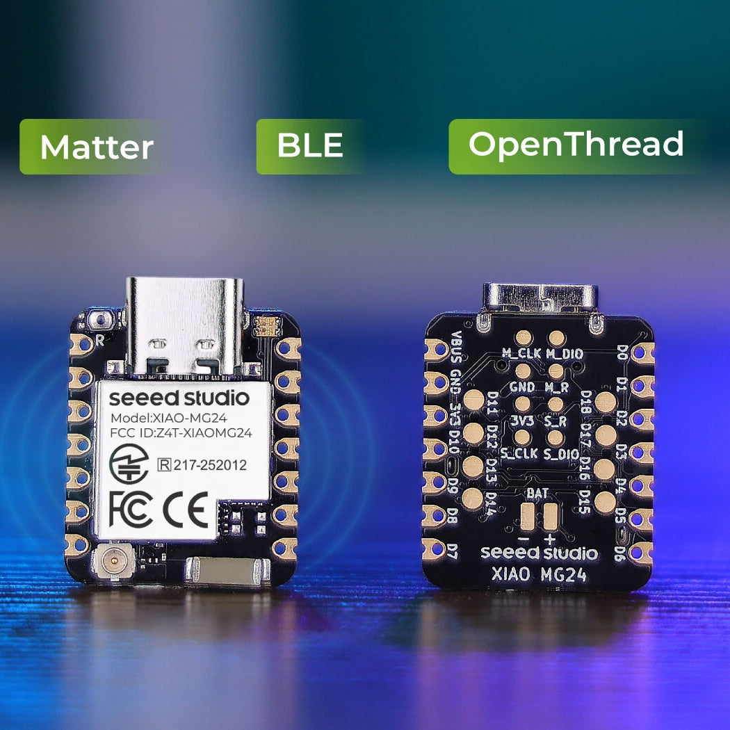 Seeed Studio XIAO MG24 - Silicon Labs EFR32MG24, Matter® Native over Thread® /BLE 5.3, Arduino® Compatible, 1.95μA Ultra-Low-Power, On-Board Antenna, 19 GPIOs