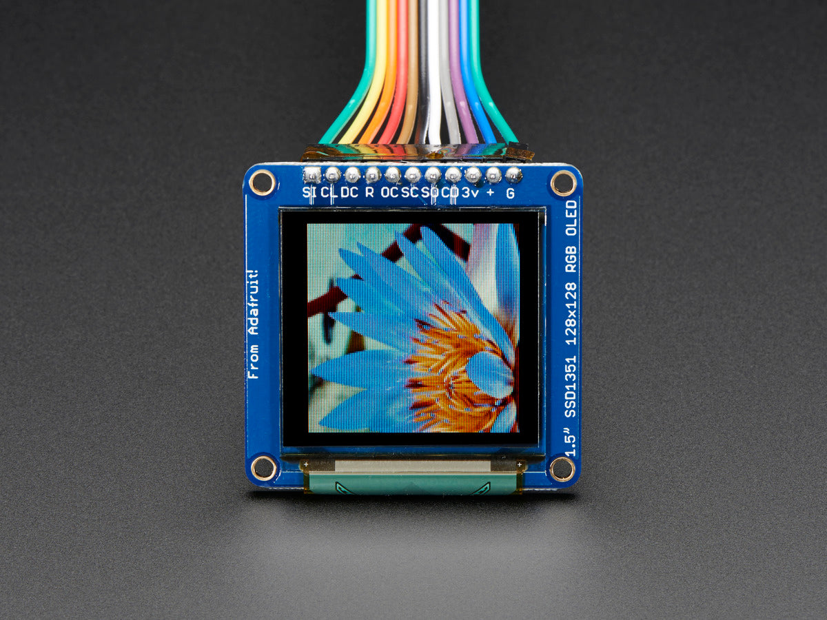 Adafruit OLED Breakout Board, 1.5" 16-bit Color, microSD Holder