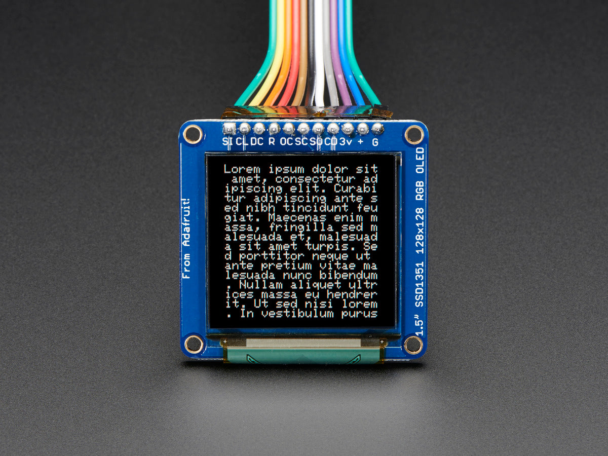 Adafruit OLED Breakout Board, 1.5" 16-bit Color, microSD Holder