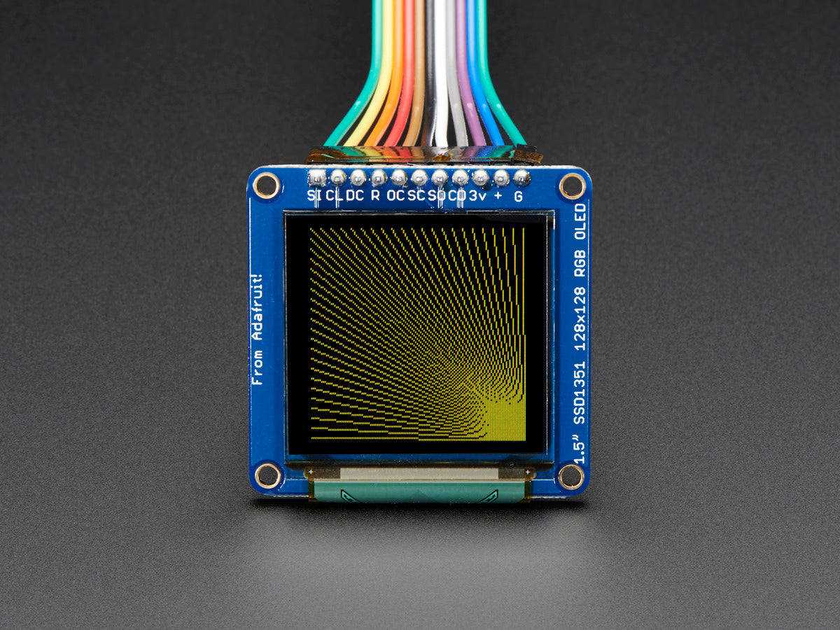 Adafruit OLED Breakout Board, 1.5" 16-bit Color, microSD Holder