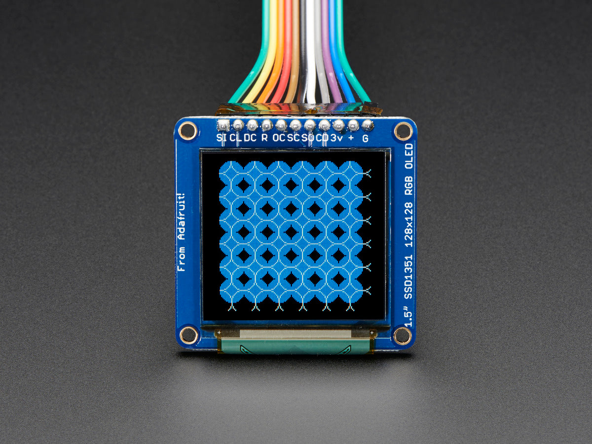 Adafruit OLED Breakout Board, 1.5" 16-bit Color, microSD Holder