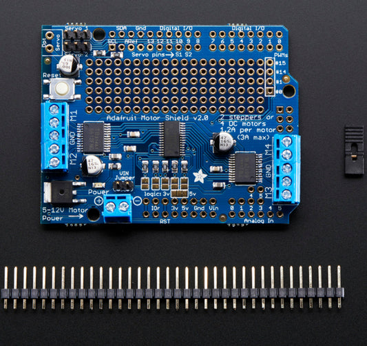 Adafruit Motor/Stepper/Servo Shield for Arduino v2 Kit, v2.3