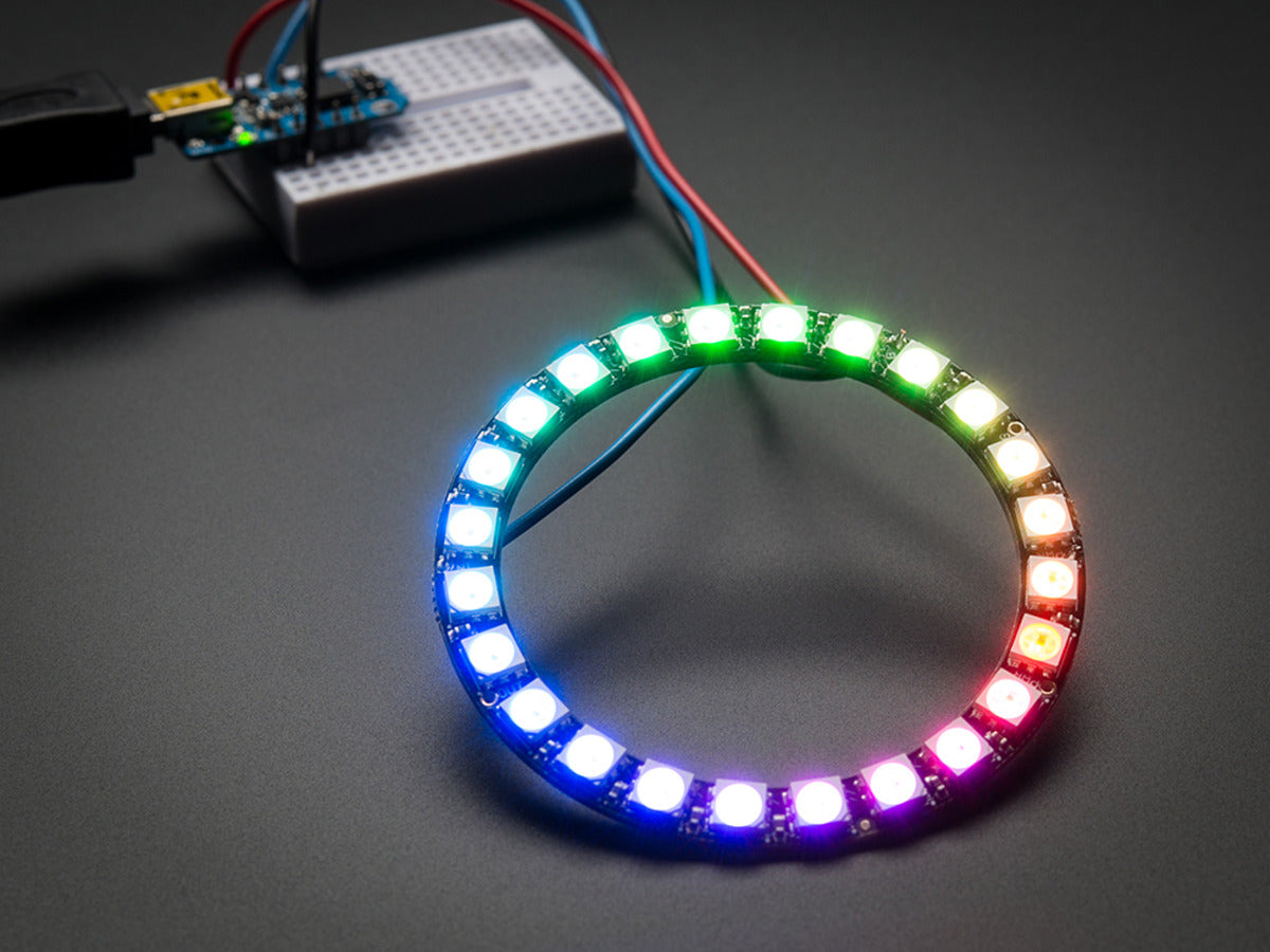Adafruit NeoPixel Ring, 24 x 5050 RGB LED with Integrated Drivers