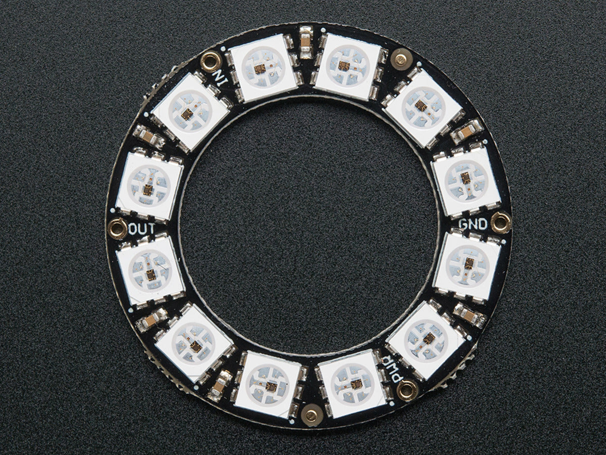 Adafruit NeoPixel Ring, 12 x 5050 RGB LED with Integrated Drivers