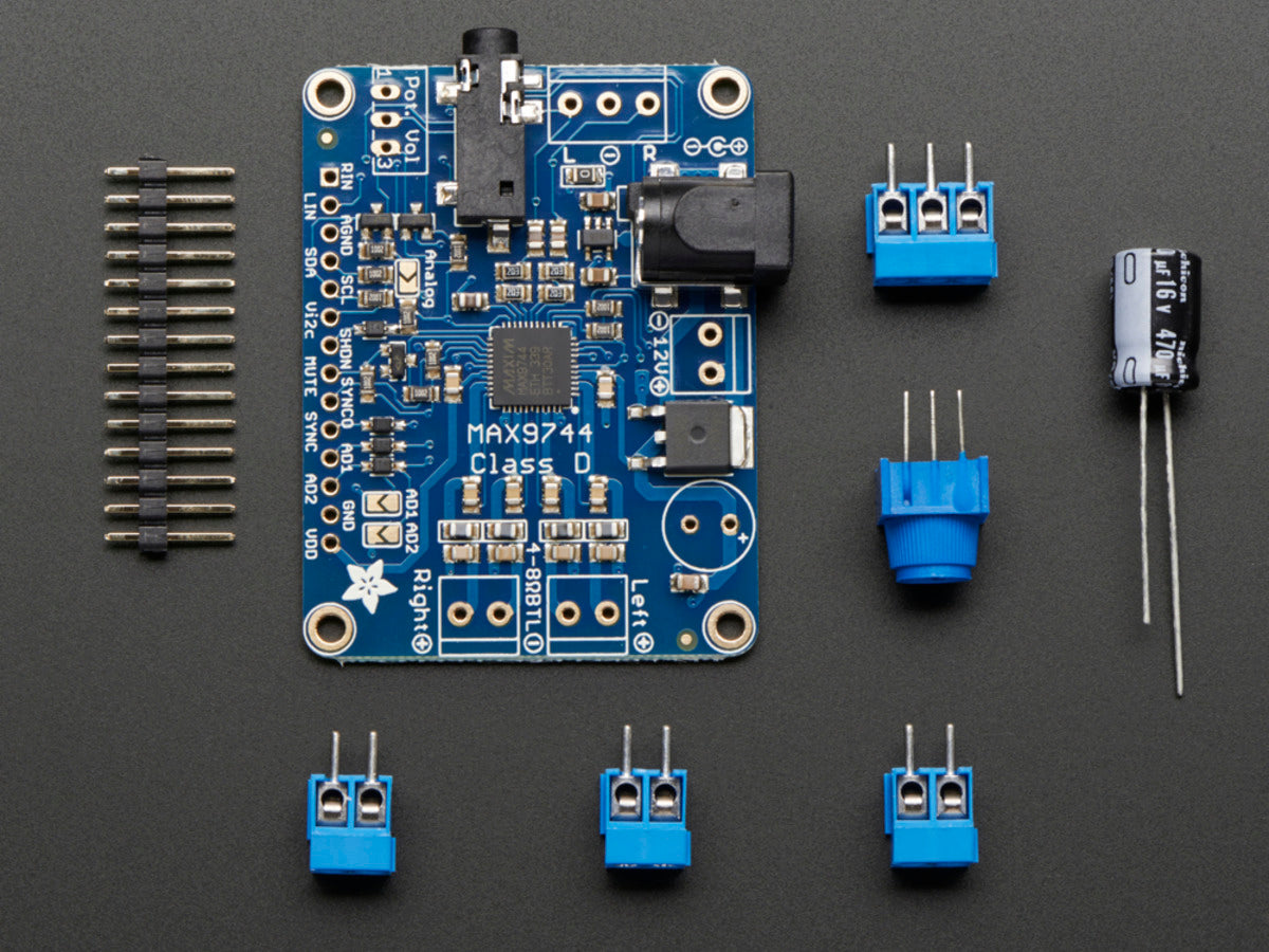 Adafruit Stereo 20W Class D Audio Amplifier, MAX9744