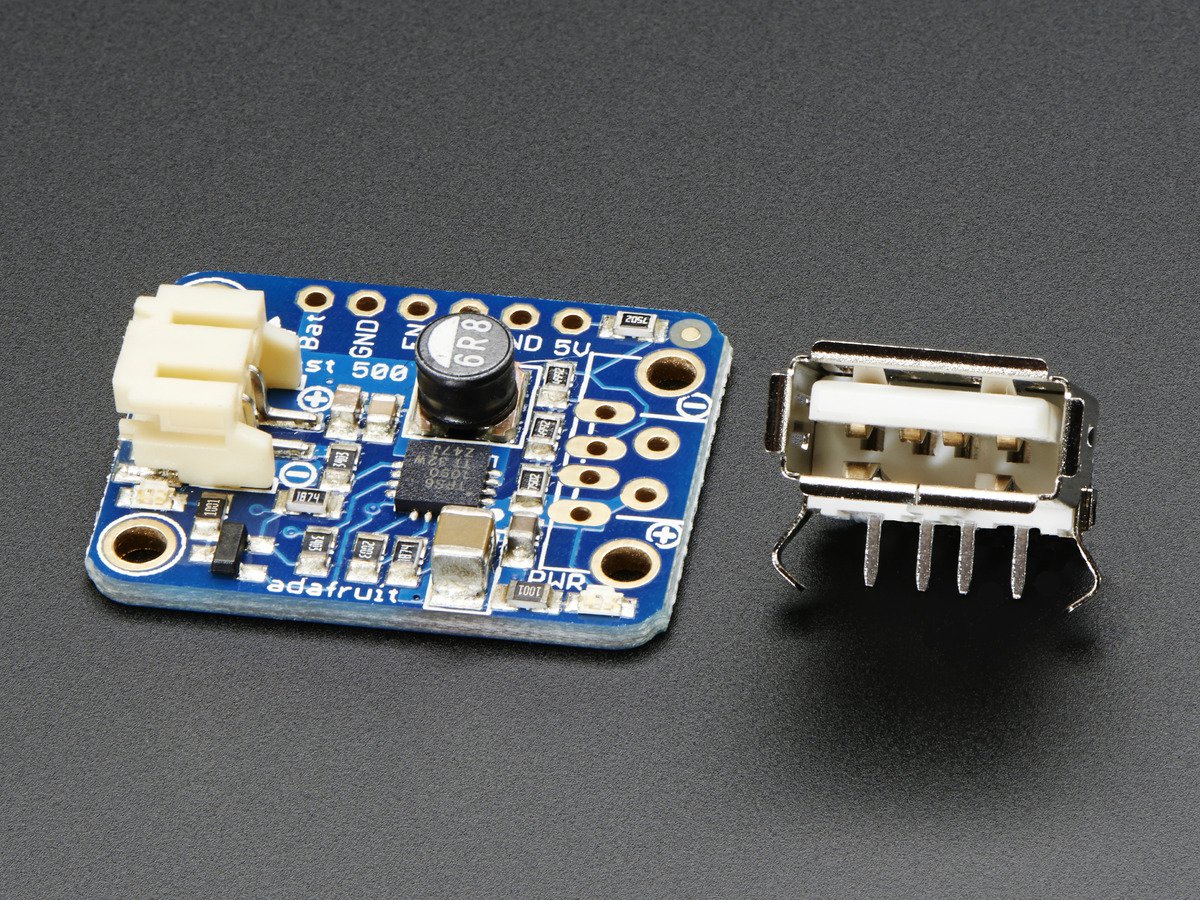 Adafruit PowerBoost 500 Basic, 5V USB Boost @ 500mA from 1.8V+