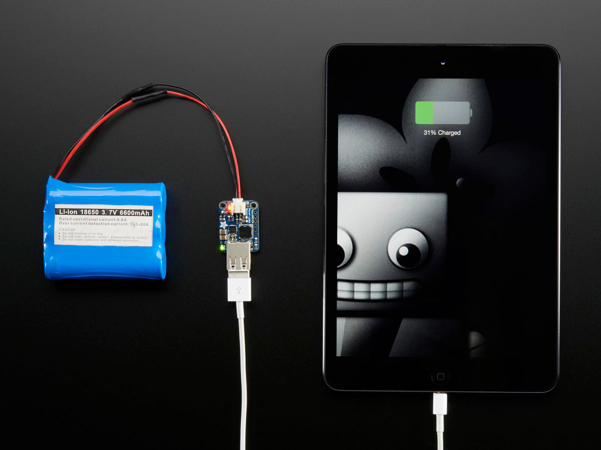 Adafruit PowerBoost 1000 Basic, 5V USB Boost @ 1000mA from 1.8V+