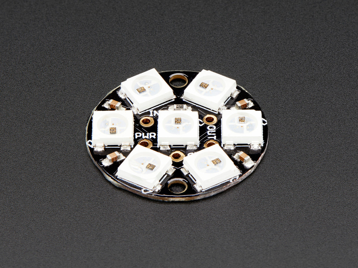 Adafruit NeoPixel Jewel, 7 x 5050 RGB LED with Integrated Drivers