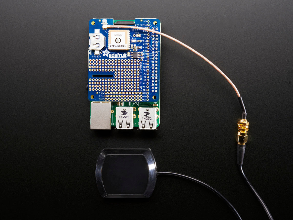 Adafruit Ultimate GPS HAT for Raspberry Pi A+/B+/Pi 2/3/Pi 4, Mini Kit, 2324