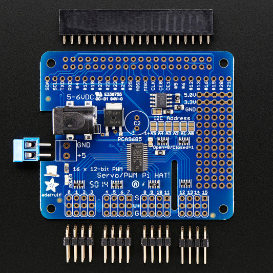 Adafruit 16-Channel PWM / Servo HAT for Raspberry Pi, Mini Kit
