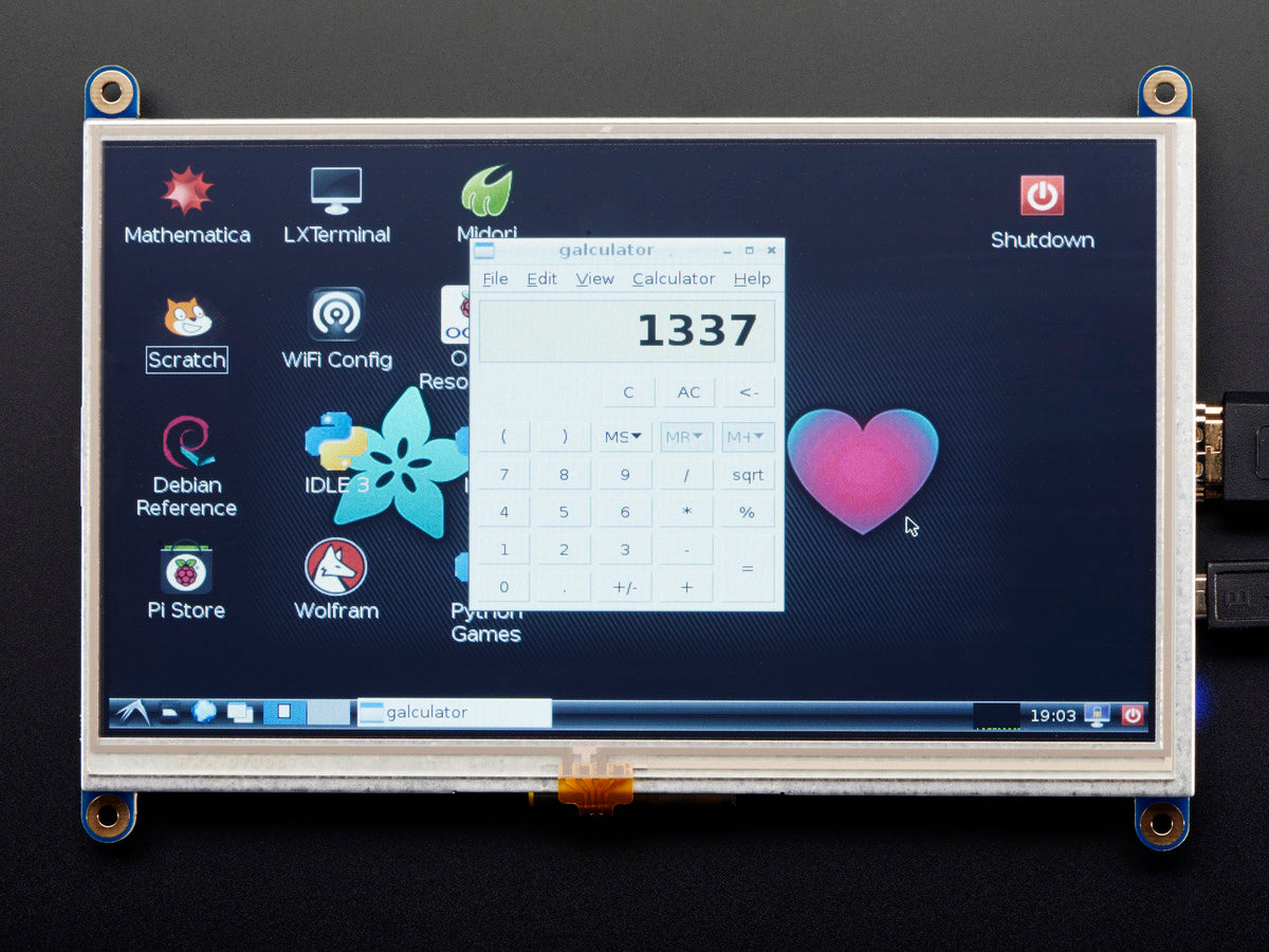 Adafruit HDMI 7" 800x480 Display Backpack, Without Touch