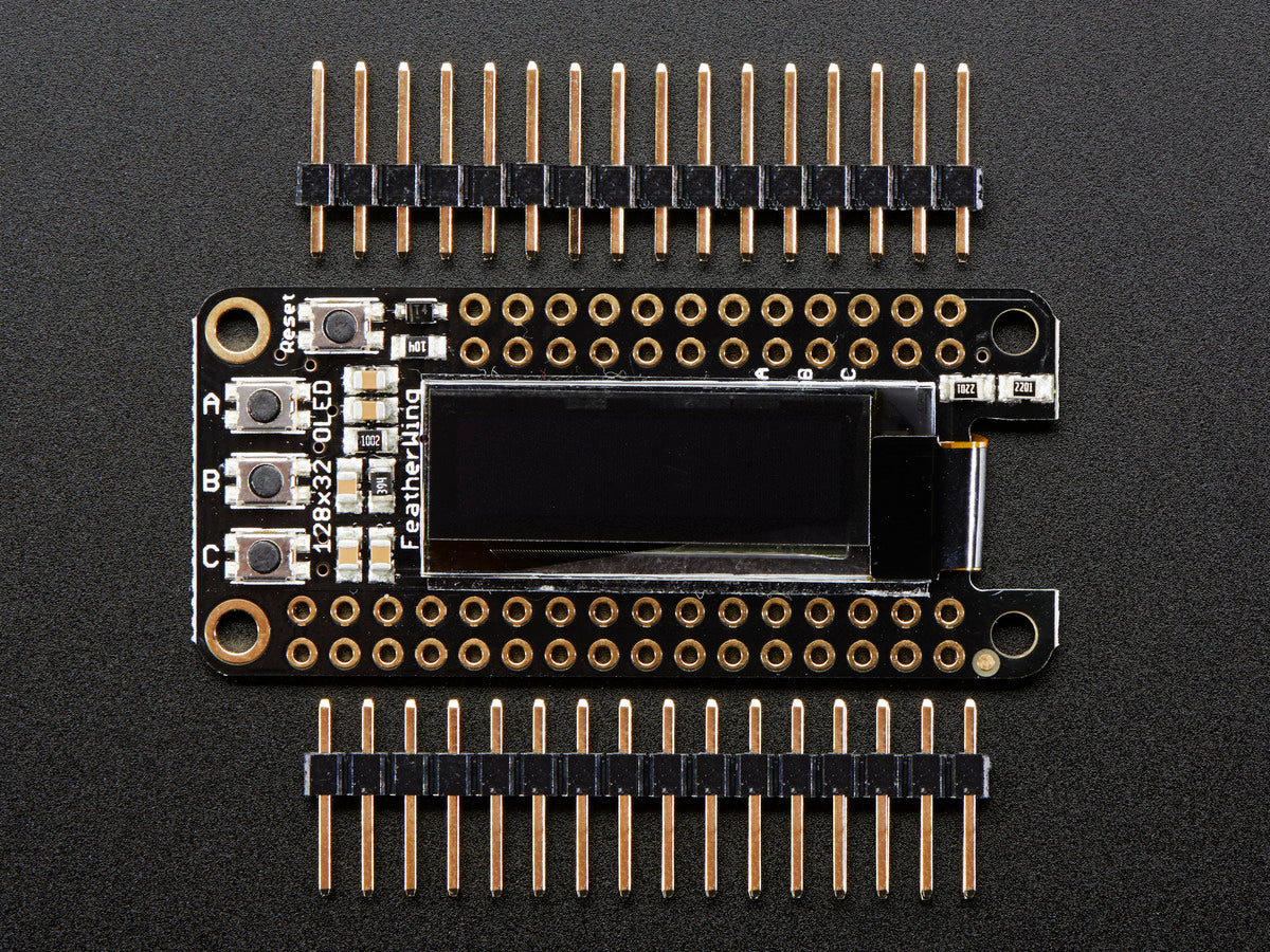 Adafruit FeatherWing OLED, 128x32 OLED Add-on For All Feather Boards