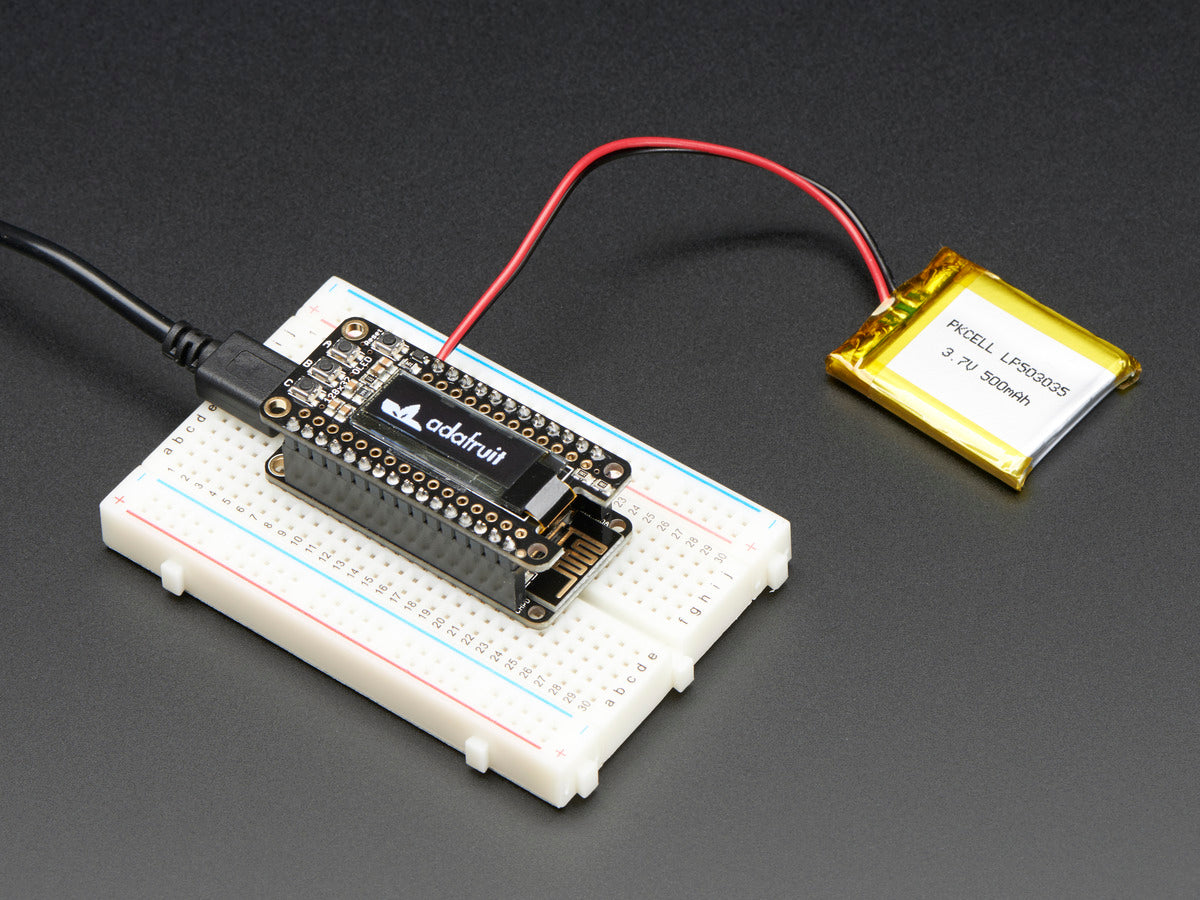 Adafruit FeatherWing OLED, 128x32 OLED Add-on For All Feather Boards