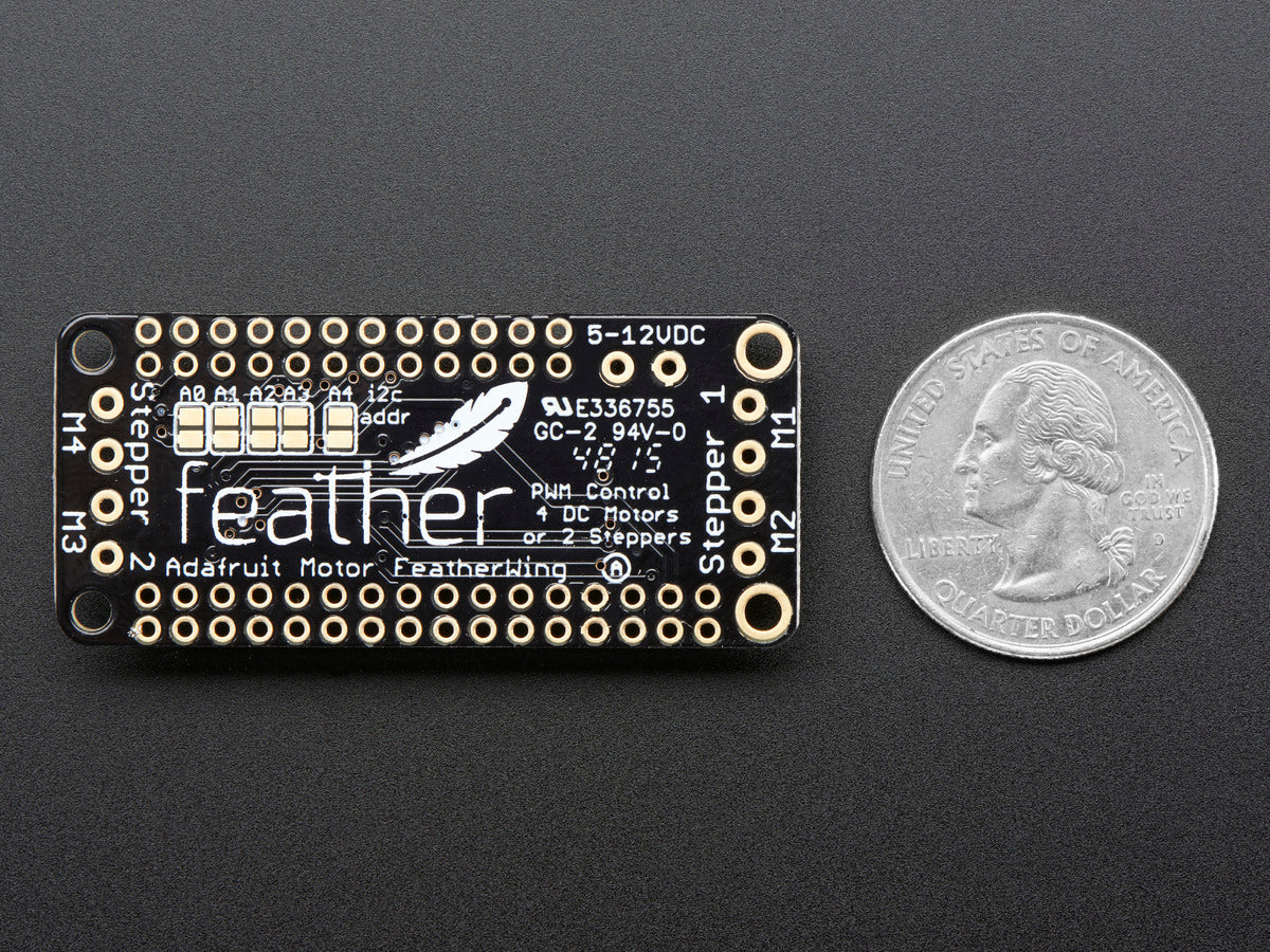 Adafruit DC Motor + Stepper FeatherWing Add-on For All Feather Boards