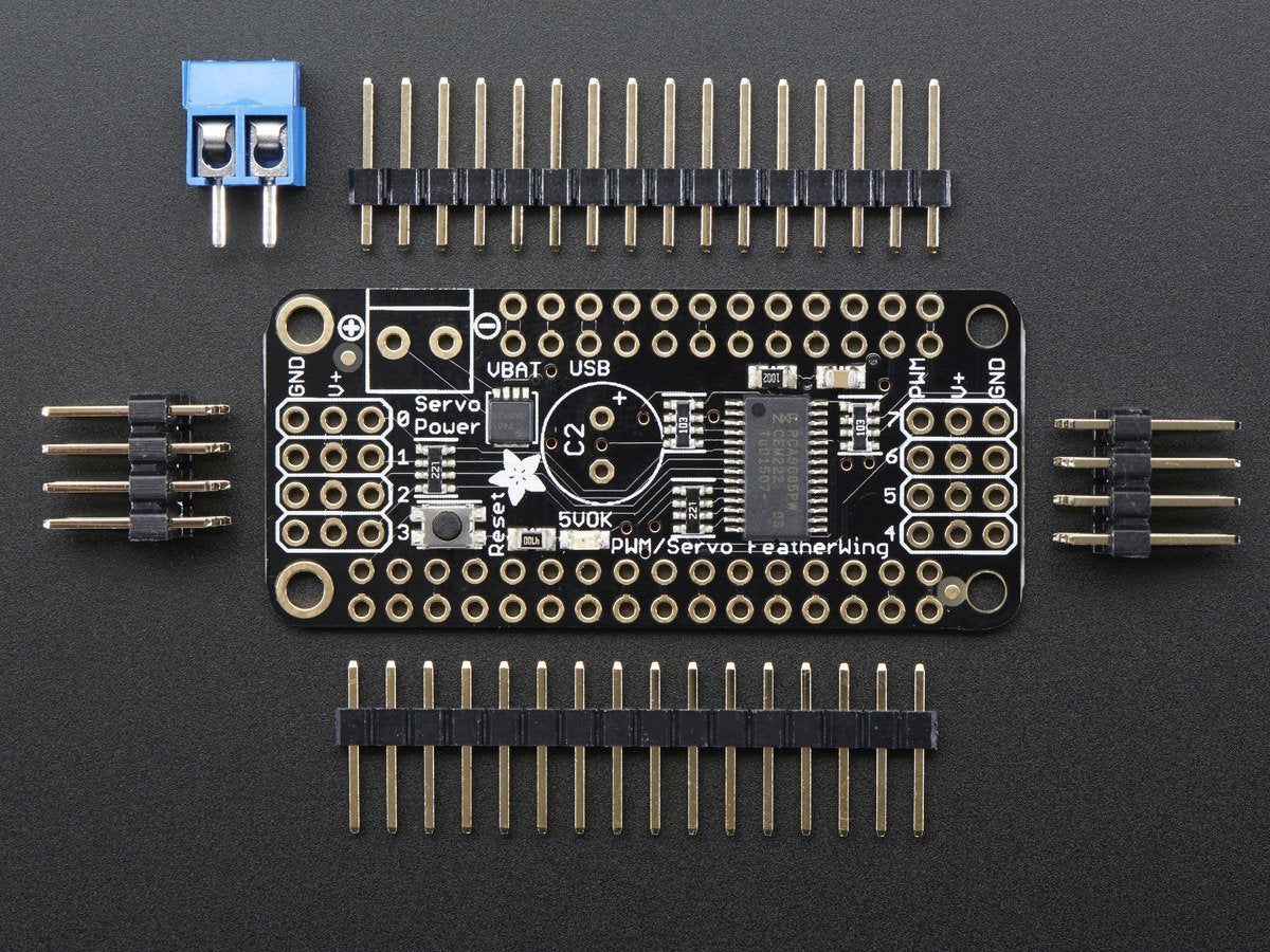Adafruit 8-Channel PWM or Servo FeatherWing Add-on For All Feather Boards