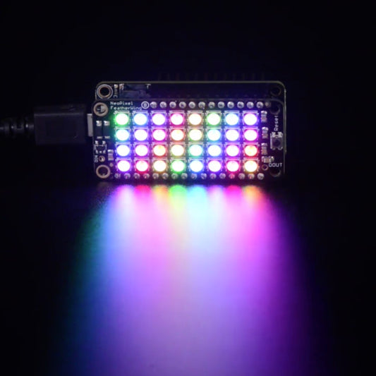 Adafruit NeoPixel FeatherWing, 4x8 RGB LED Add-on For All Feather Boards