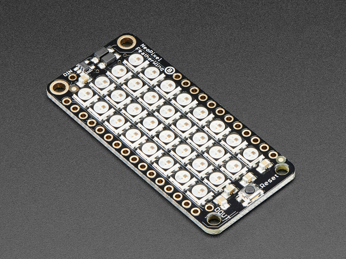 Adafruit NeoPixel FeatherWing, 4x8 RGB LED Add-on For All Feather Boards