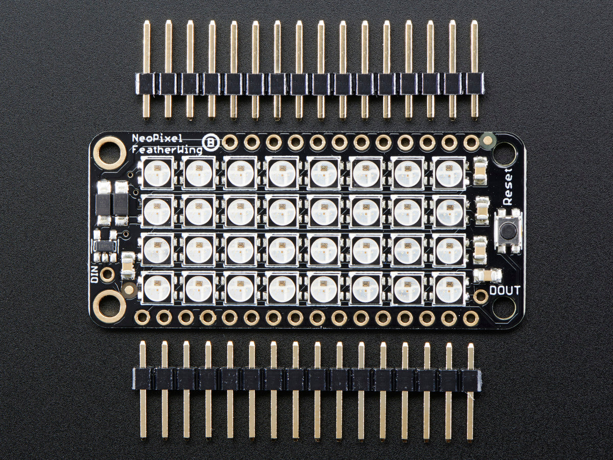 Adafruit NeoPixel FeatherWing, 4x8 RGB LED Add-on For All Feather Boards