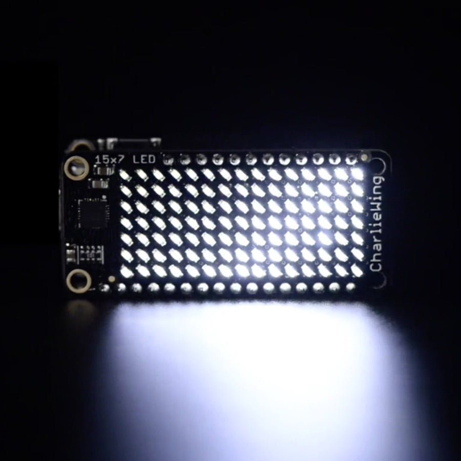 Adafruit 15x7 CharliePlex LED Matrix FeatherWing, Cool White