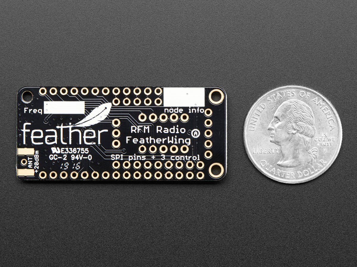 Adafruit LoRa Radio FeatherWing with RFM95W 900 MHz, RadioFruit