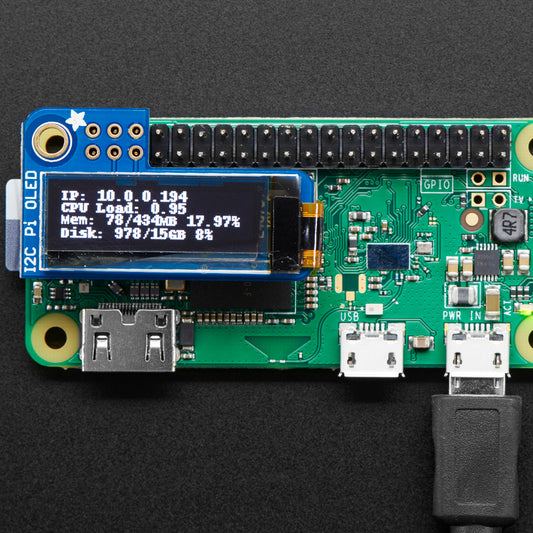 Adafruit PiOLED, 128x32 Monochrome OLED Add-on for Raspberry Pi