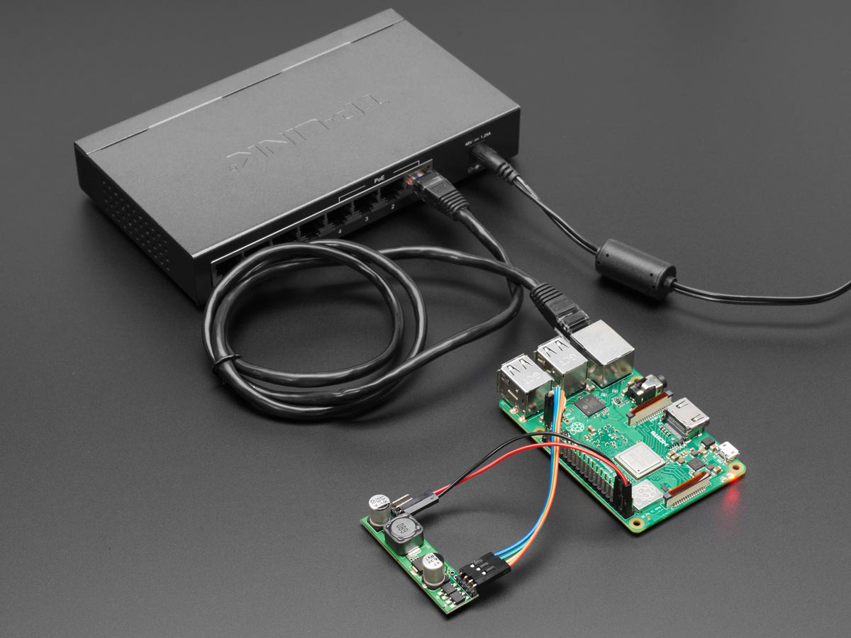 Adafruit 5V 1.5A Output PoE Module, Works with Raspberry Pi 3 B+
