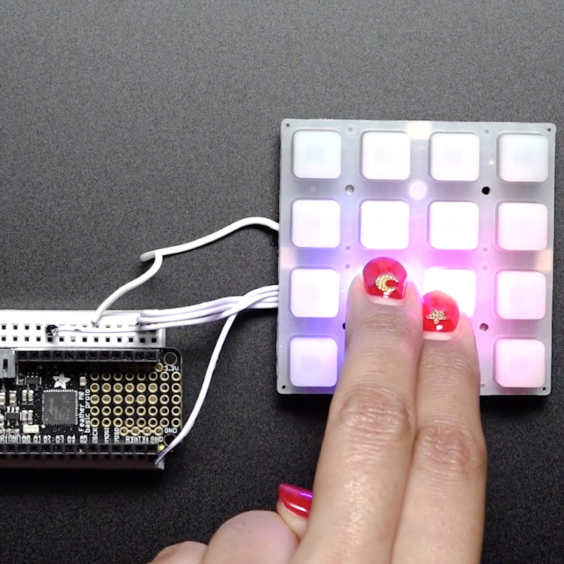 Adafruit NeoTrellis RGB Driver PCB for 4x4 Keypad