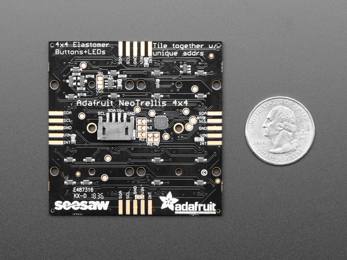 Adafruit NeoTrellis RGB Driver PCB for 4x4 Keypad