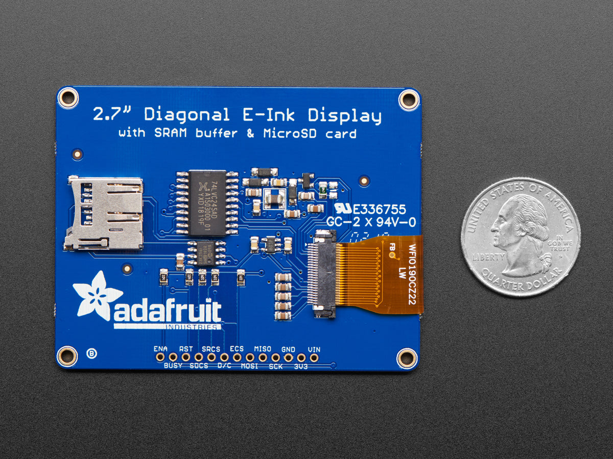 Adafruit 2.7" Tri-Color eInk / ePaper Display with SRAM, Red Black White