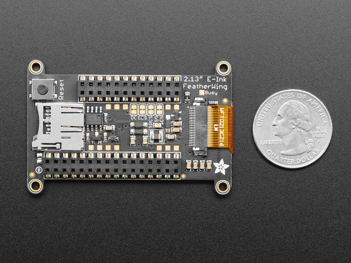 Adafruit 2.13" Tri-Color eInk / ePaper Display FeatherWing, Red Black White