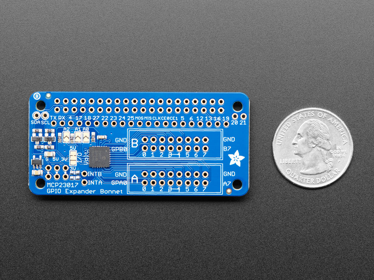Adafruit GPIO Expander Bonnet, 16 Additional I/O over I2C