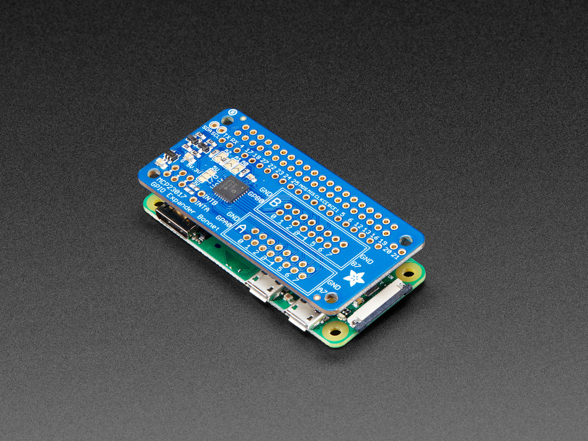 Adafruit GPIO Expander Bonnet, 16 Additional I/O over I2C