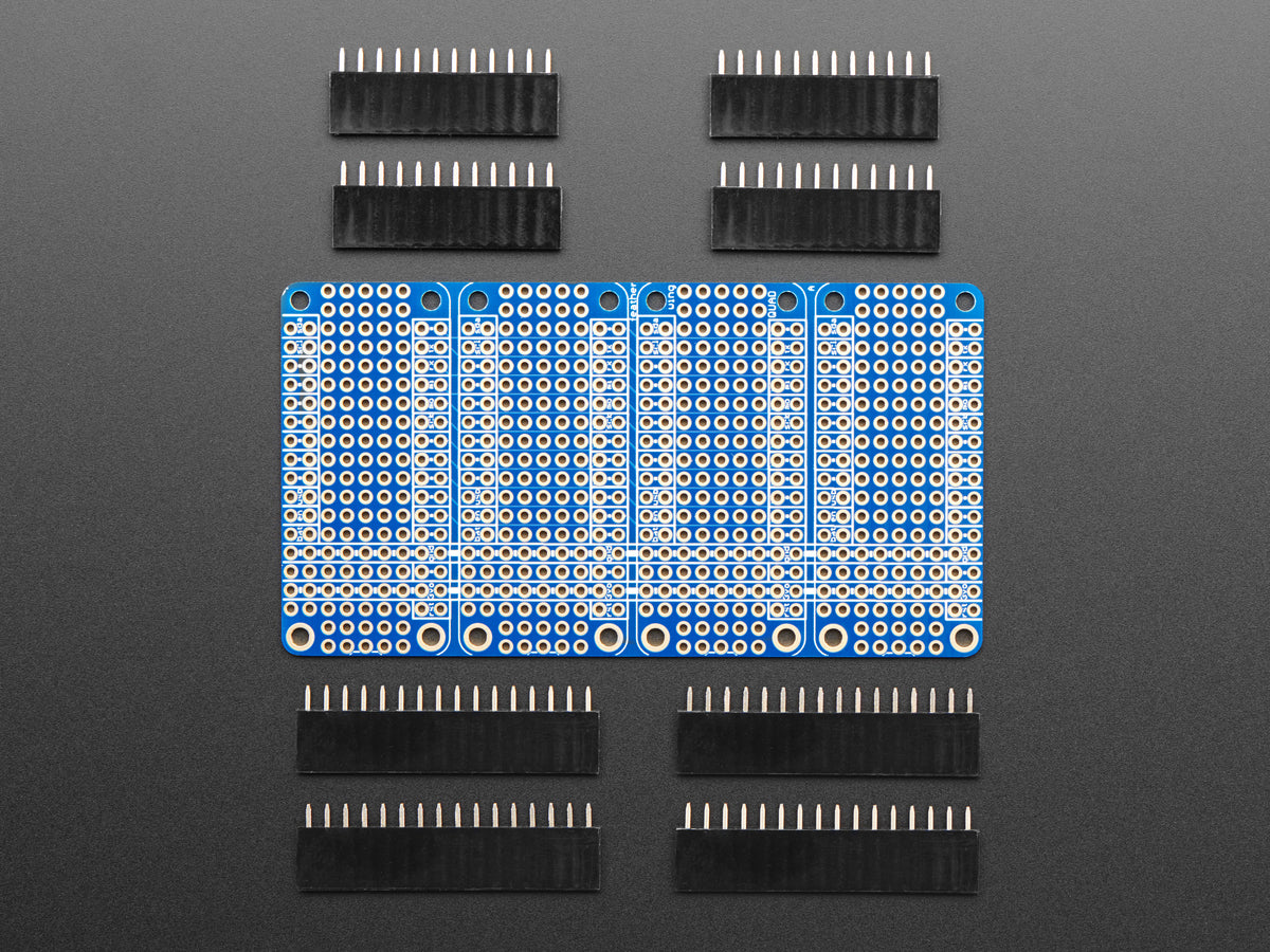 Adafruit Quad Side-By-Side FeatherWing Kit with Headers