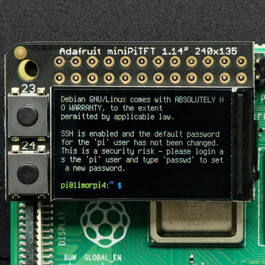 Adafruit Mini PiTFT, 135x240 Color TFT Add-on for Raspberry Pi