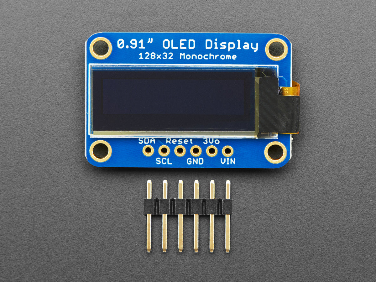 Adafruit Monochrome 0.91" 128x32 I2C OLED Display, STEMMA QT / Qwiic Compatible