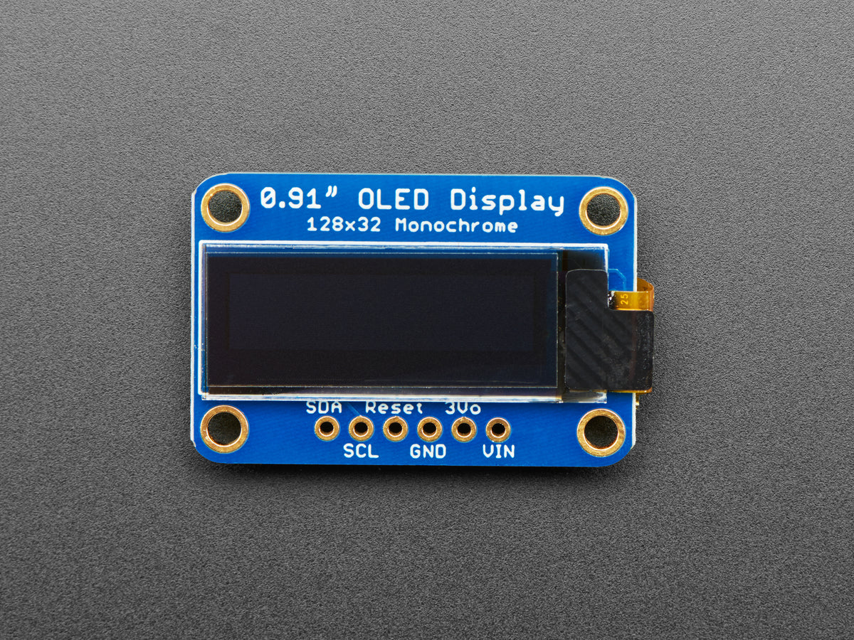 Adafruit Monochrome 0.91" 128x32 I2C OLED Display, STEMMA QT / Qwiic Compatible